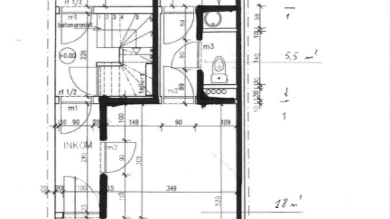 Grondplan OLVstraat 38 achteraan