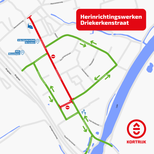 Herinrichting Driekerkenstraat omleiding 3 december voormiddag