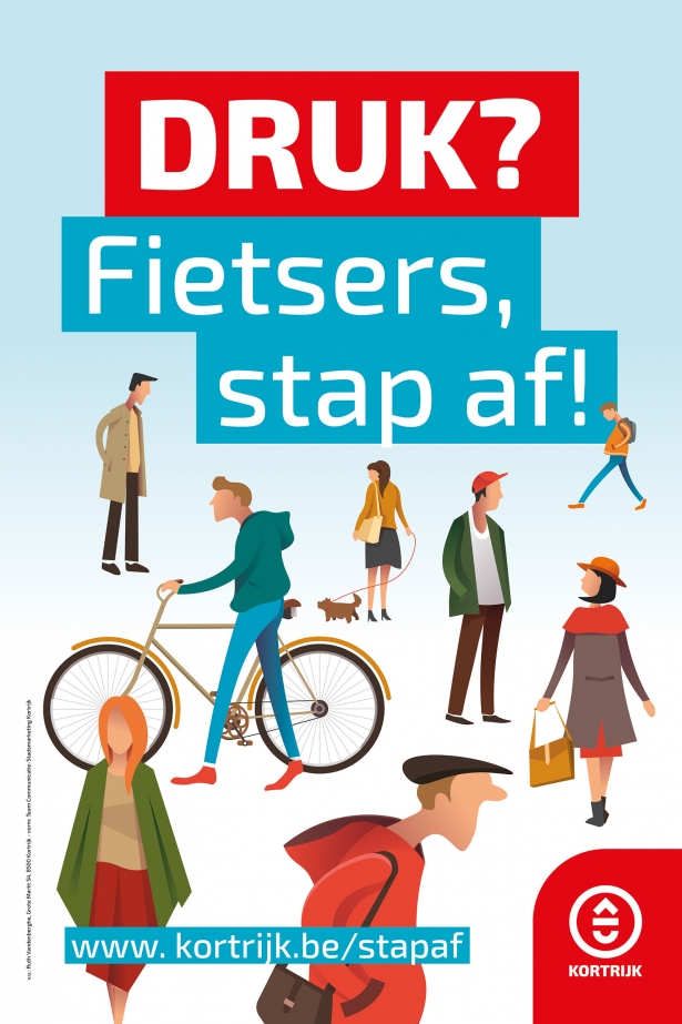 poster fietsers stap af